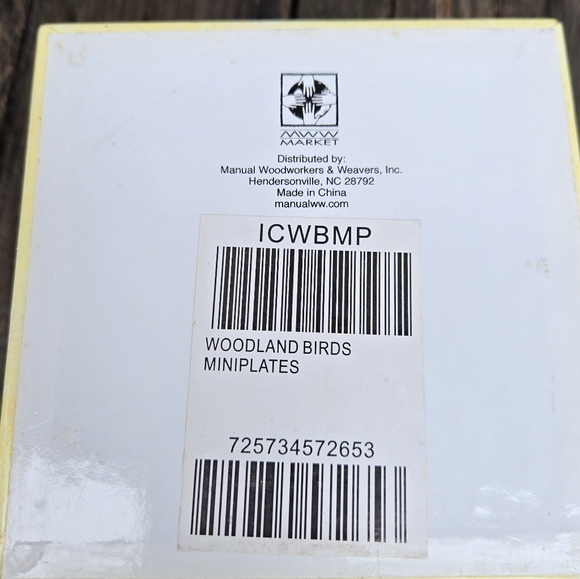 4 Woodland Birds Porcelain Miniplates Set In Box Raffia Hangers Decor - Picture 5 of 8